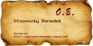 Olsovszky Benedek névjegykártya