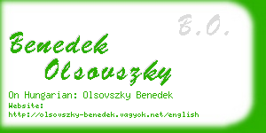 benedek olsovszky business card